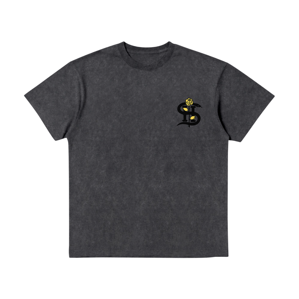 Snake Logo Mineral Wash T-Shirt Front